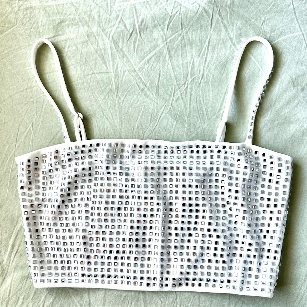 Windsor White Studded Crop Top